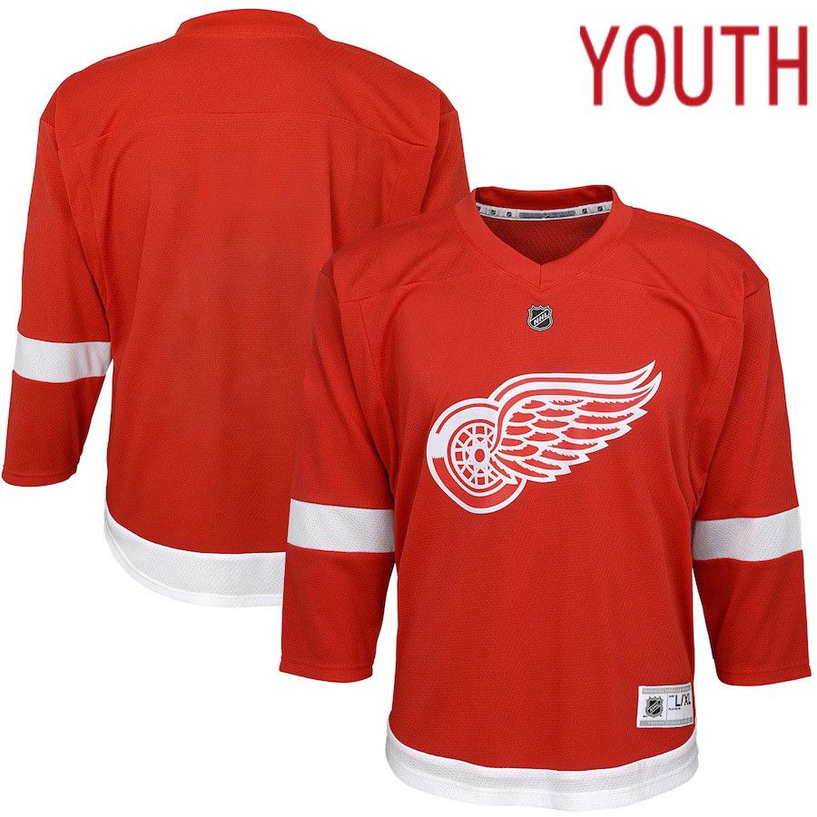 Youth Detroit Red Wings Red Home Replica Blank NHL Jersey->customized nhl jersey->Custom Jersey